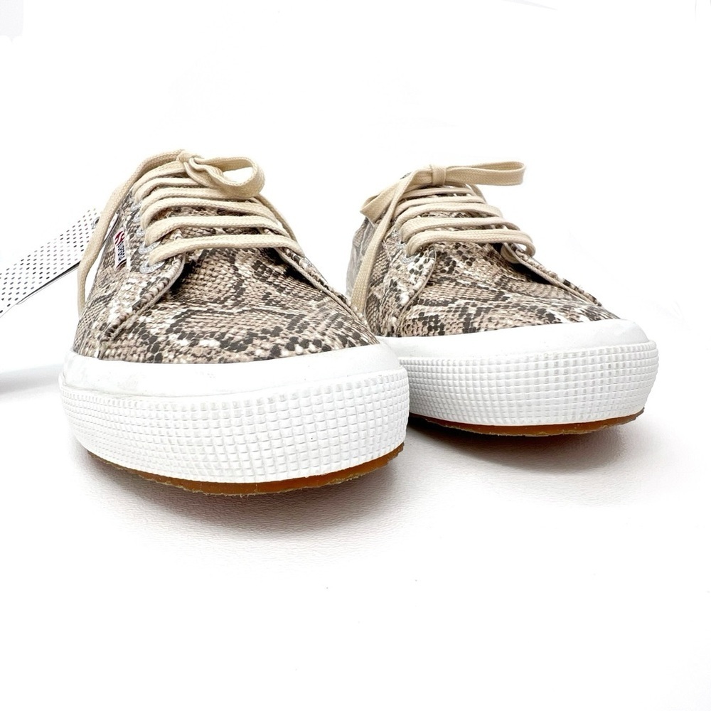 Superga 2750 Snake Print Low-Top Sneakers in Beige and Brown - Picture 6 of 13